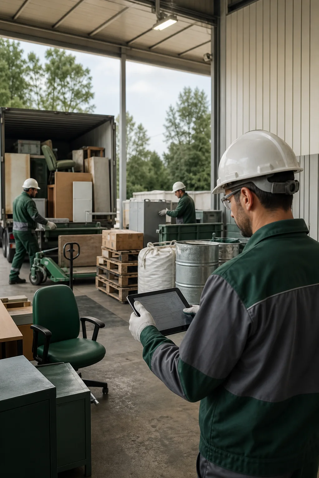 Operatori specializzati coordinano lo sgombero e la tracciabilità documentale dei materiali